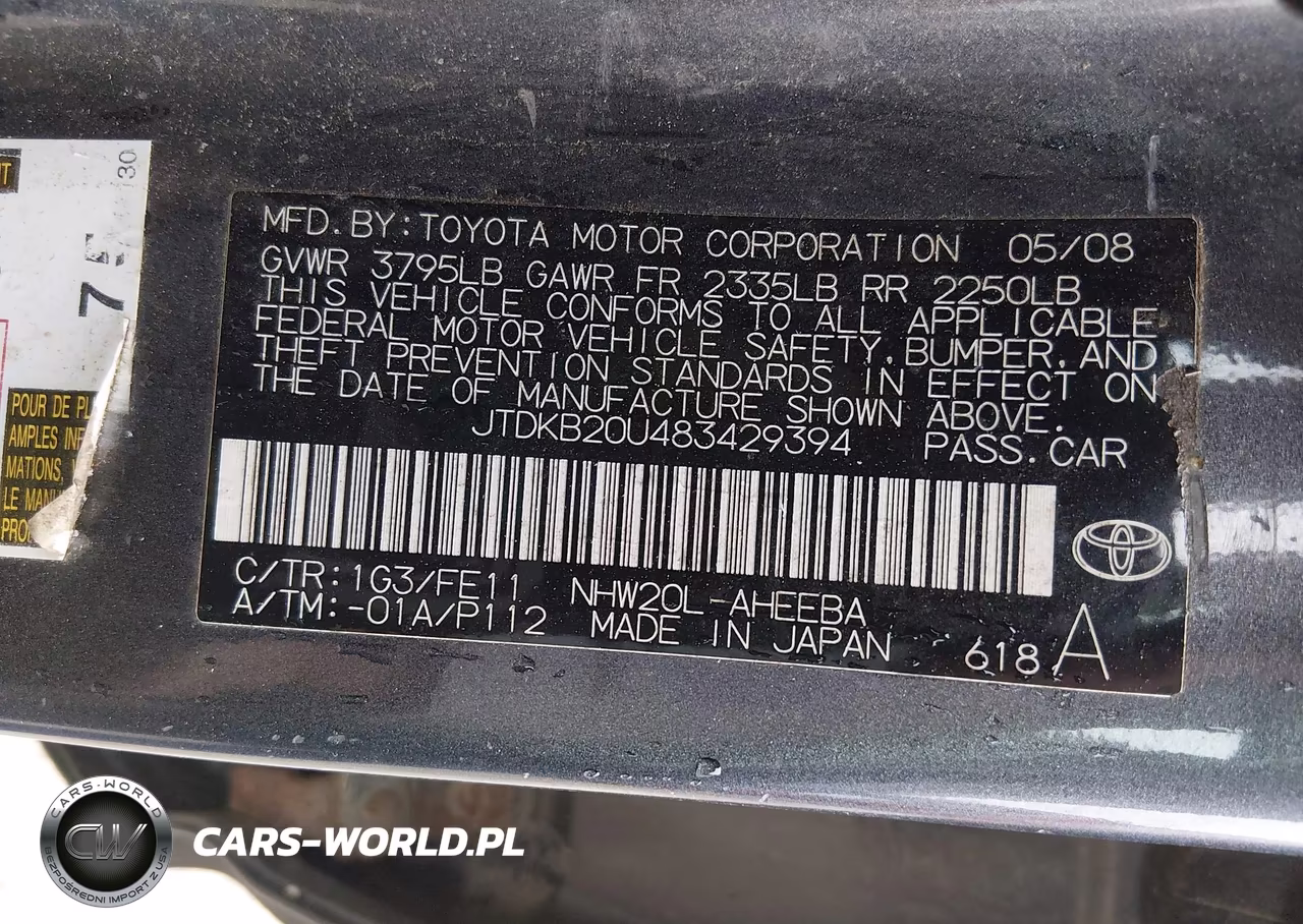 2008 Toyota Prius VIN:JTDKB20U483429394 - 9