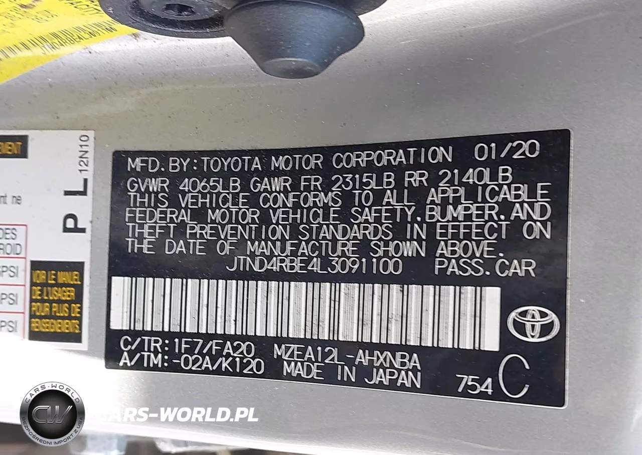 2020 Toyota Corolla Se VIN:JTND4RBE4L3091100 - 9
