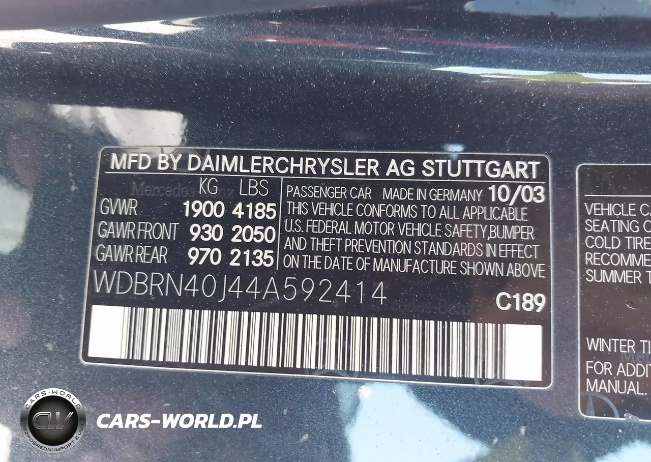 2004 Mercedes-Benz C 230 Kompressor Sport VIN:WDBRN40J44A592414 - 9