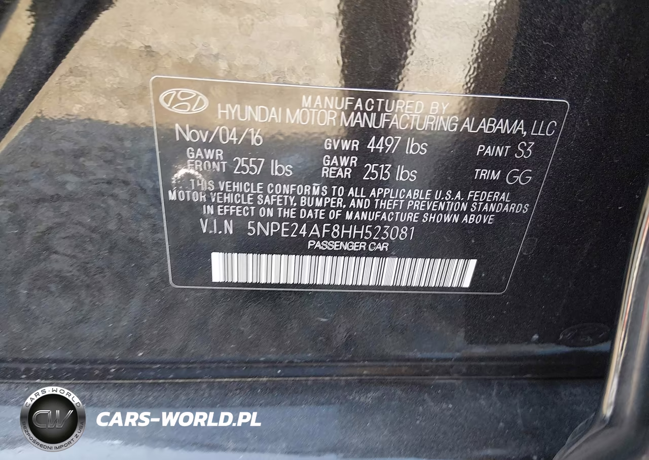 2017 Hyundai Sonata Se VIN:5NPE24AF8HH523081 - 9