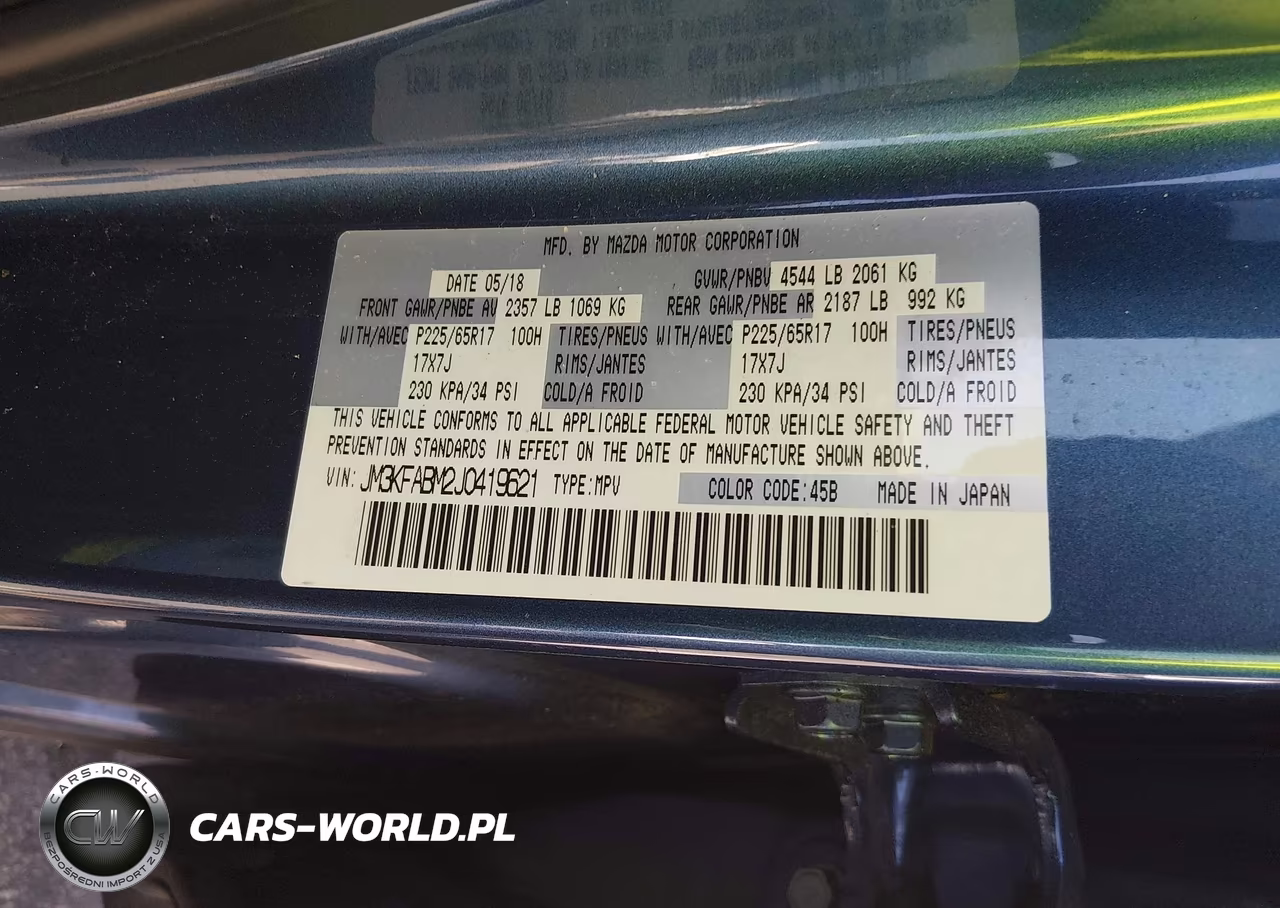2018 Mazda Cx-5 Sport VIN:JM3KFABM2J0419621 - 9