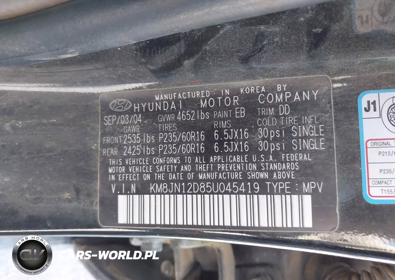 2005 Hyundai Tucson Gls-Lx VIN:KM8JN12D85U045419 - 9