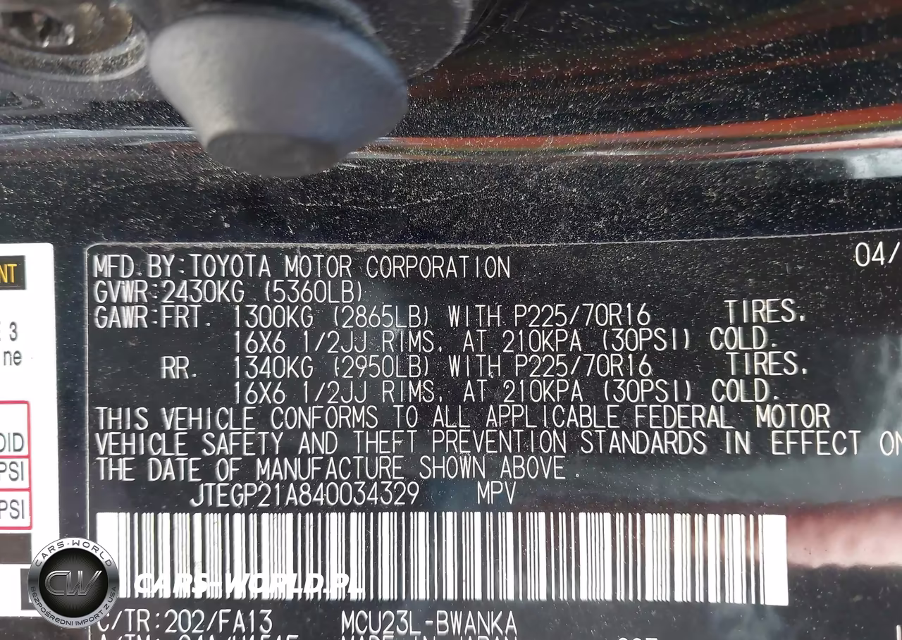 2004 Toyota Highlander V6 VIN:JTEGP21A840034329 - 9