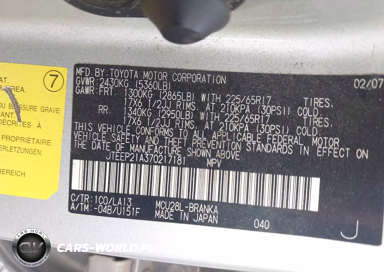 2007 Toyota Highlander Sport-Limited VIN:JTEEP21A370217181 - 9