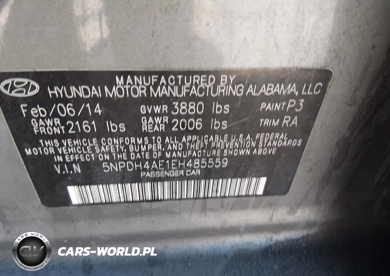 2014 Hyundai Elantra Se VIN:5NPDH4AE1EH485559 - 9