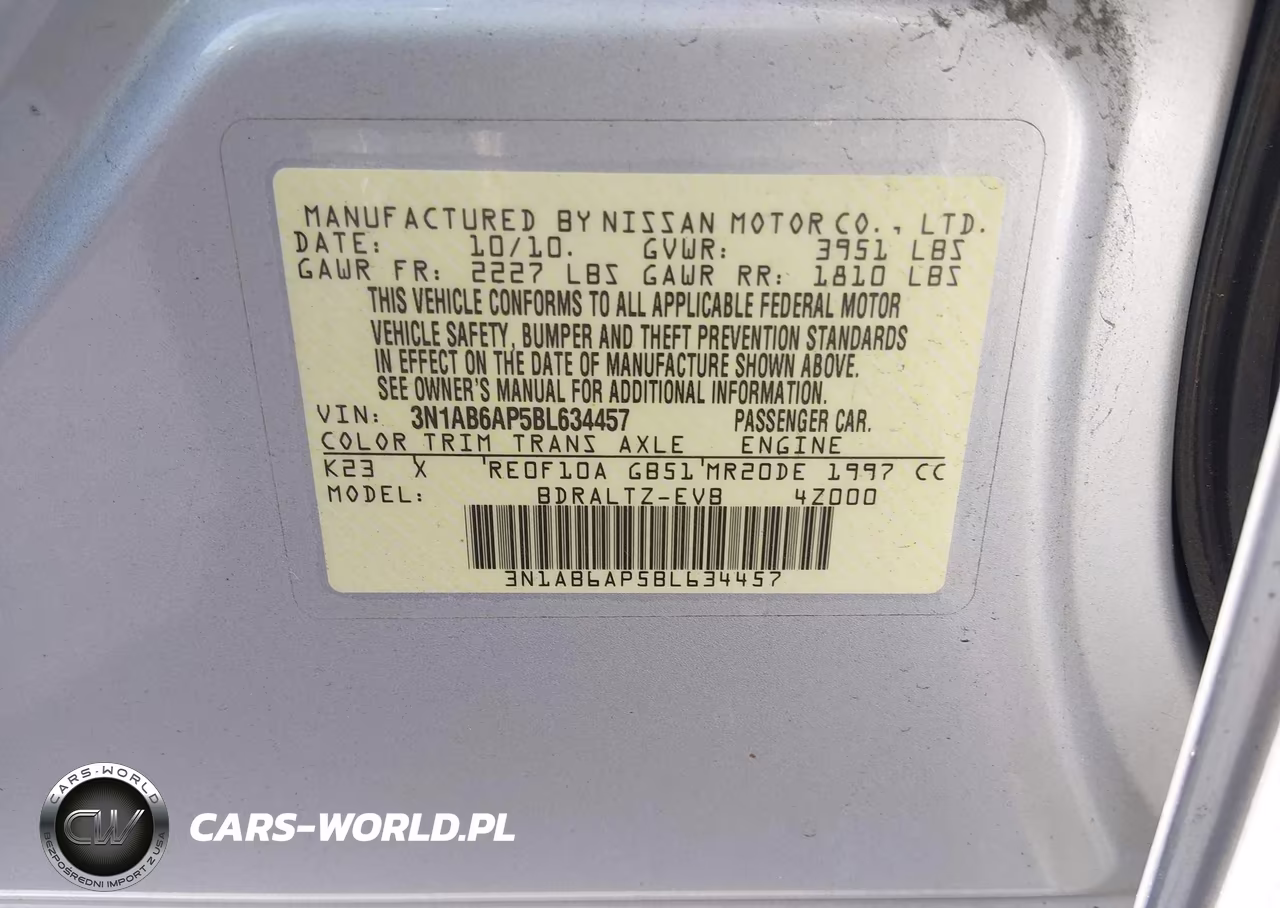 2011 Nissan Sentra 2.0Sr VIN:3N1AB6AP5BL634457 - 9