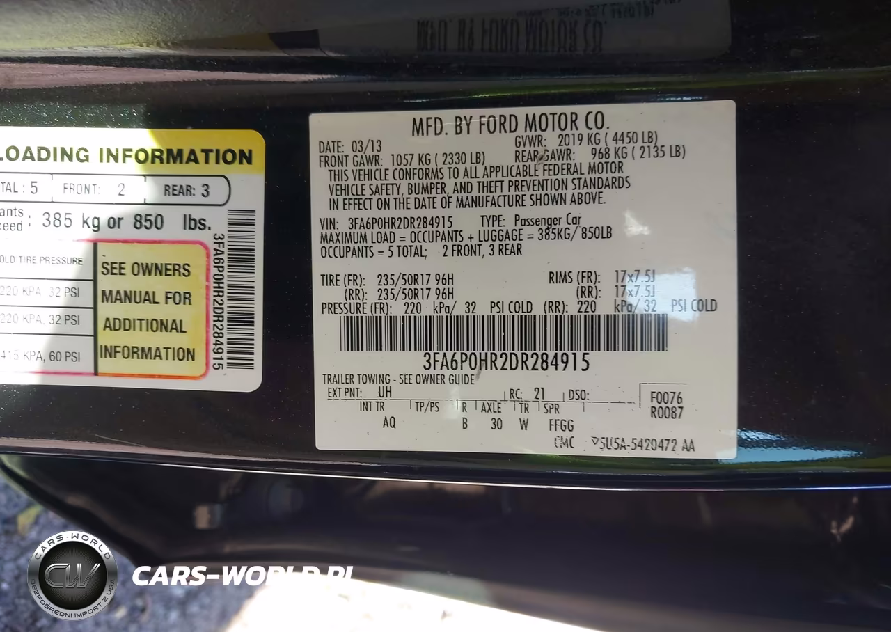 2013 Ford Fusion Se VIN:3FA6P0HR2DR284915 - 9