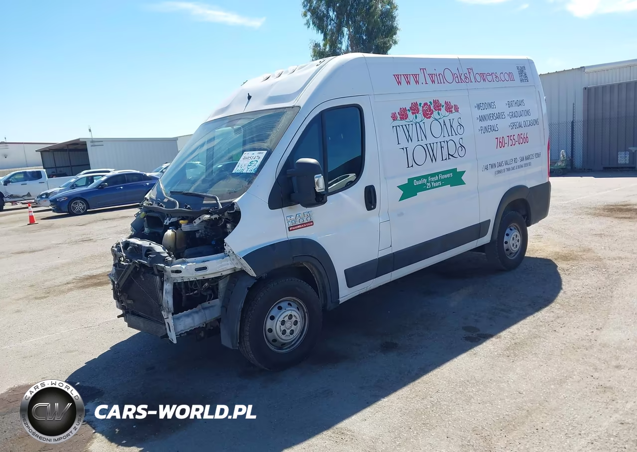 2019 Ram Promaster 1500 High Roof 136 Wb VIN:3C6TRVBG6KE502765 - 2
