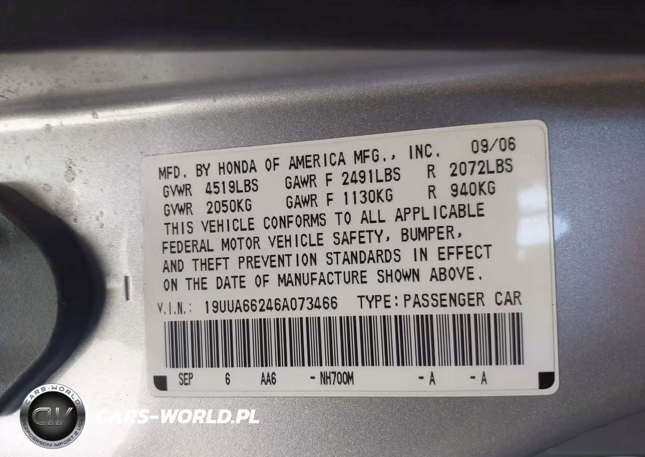 2006 Acura Tl VIN:19UUA66246A073466 - 9