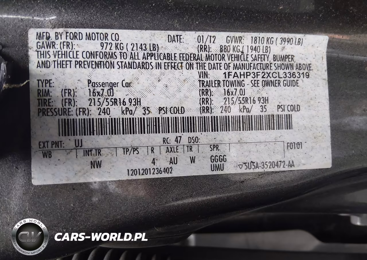 2012 Ford Focus Se VIN:1FAHP3F2XCL336319 - 9