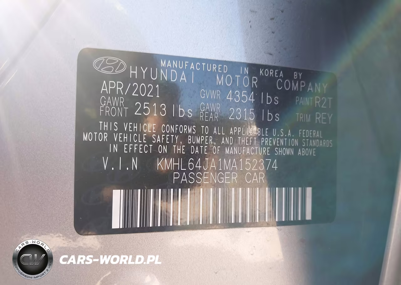 2021 Hyundai Sonata Sel VIN:KMHL64JA1MA152374 - 9