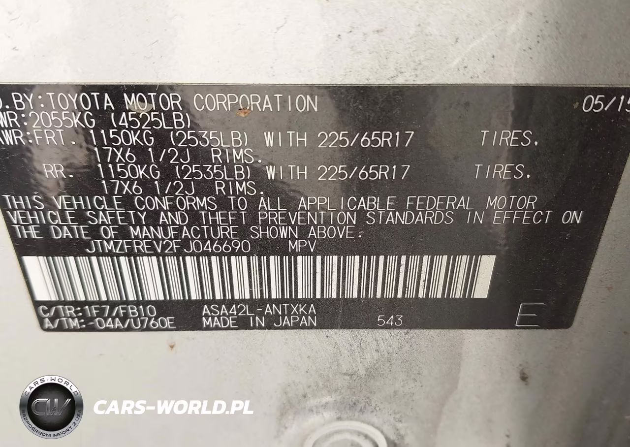 2015 Toyota Rav4 Le VIN:JTMZFREV2FJ046690 - 9