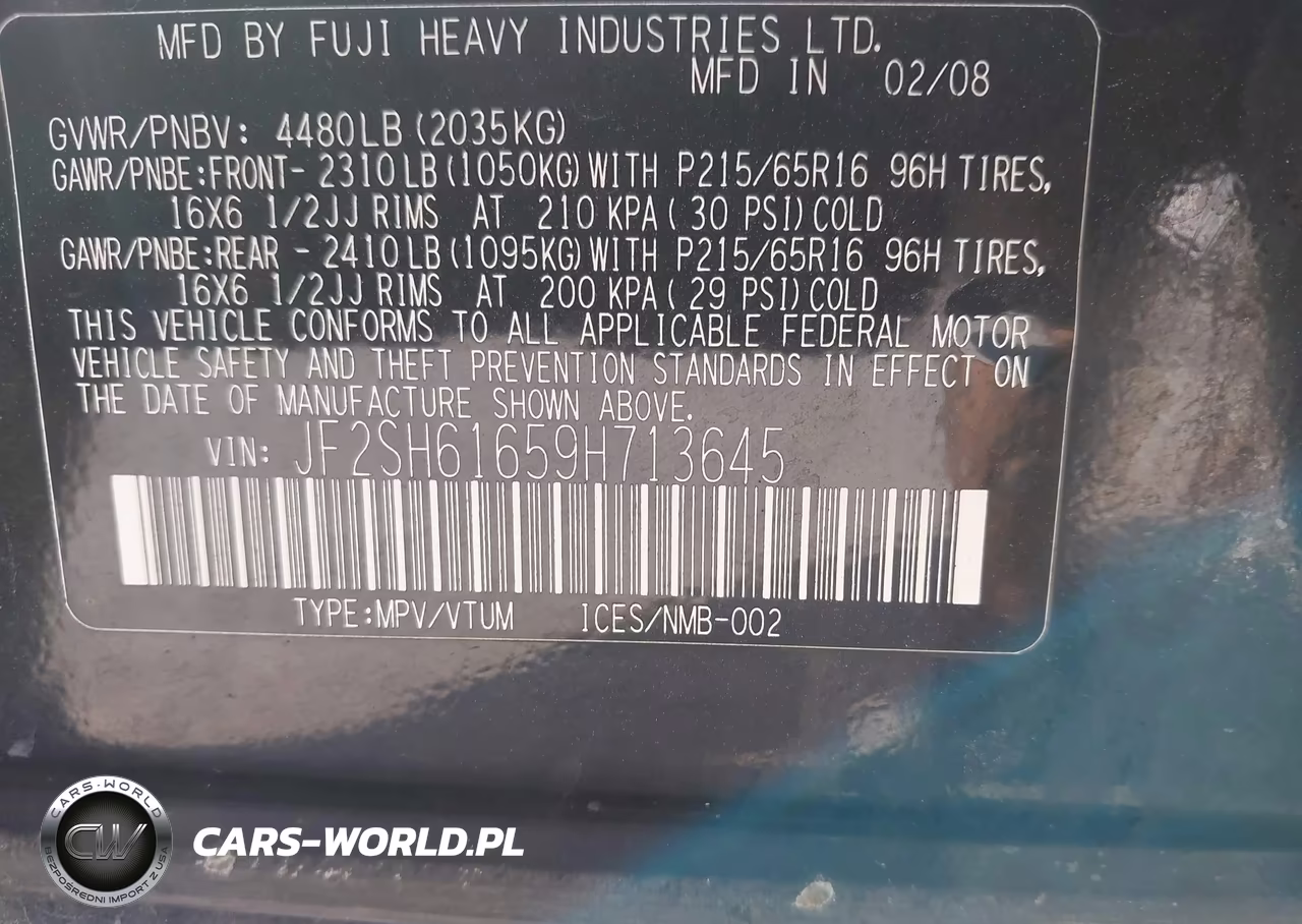 2009 Subaru Forester 2.5X VIN:JF2SH61659H713645 - 9