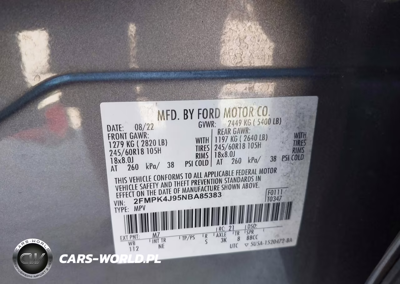 2022 Ford Edge Sel VIN:2FMPK4J95NBA85383 - 9