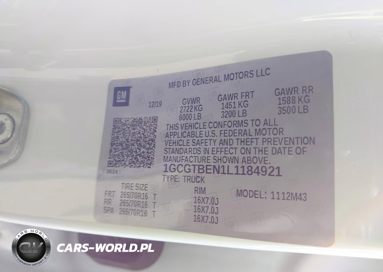 2020 Chevrolet Colorado 4Wd Short Box Wt VIN:1GCGTBEN1L1184921 - 9