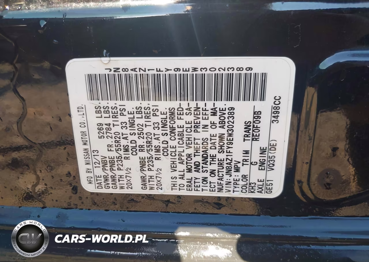 2014 Nissan Murano Crosscabriolet VIN:JN8AZ1FY9EW302389 - 9
