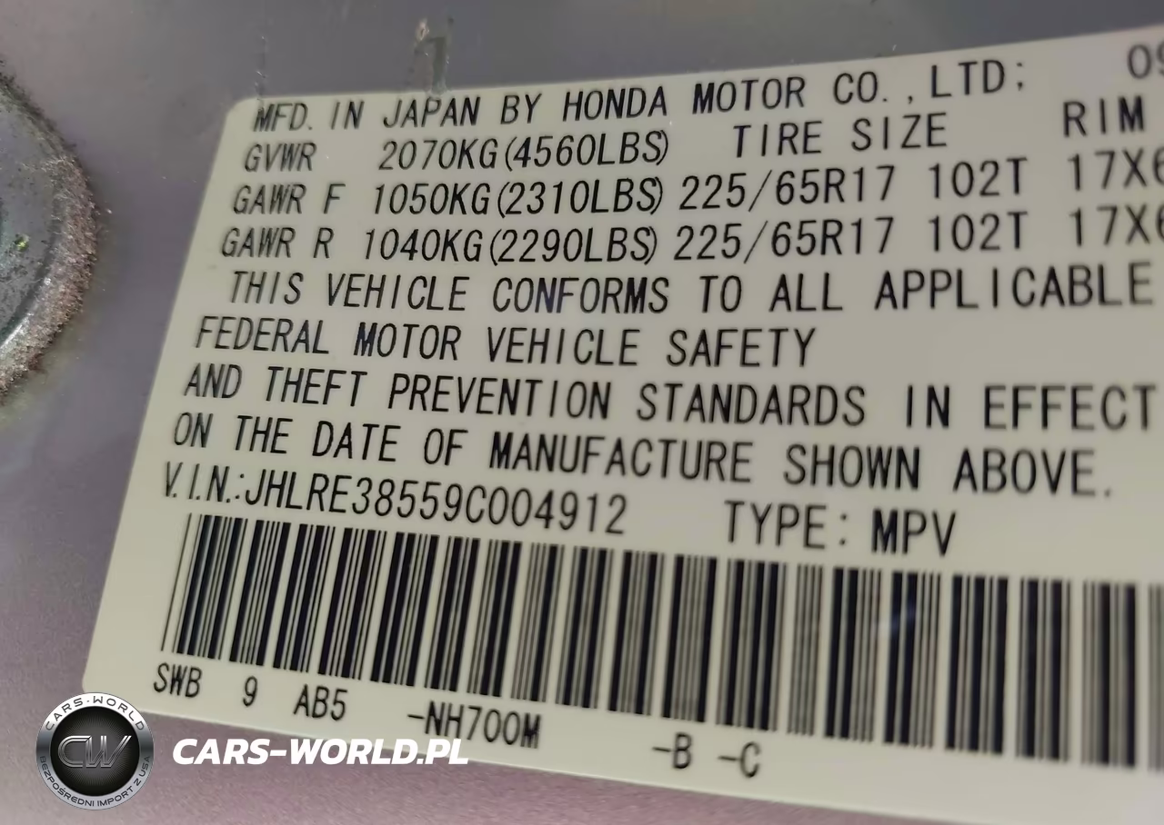 2009 Honda Cr-V Ex VIN:JHLRE38559C004912 - 9