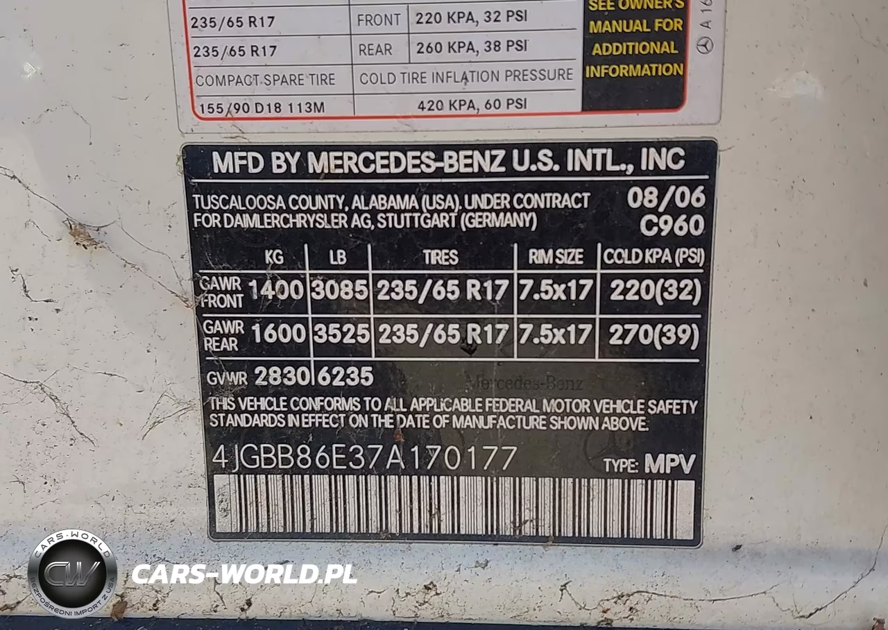 2007 Mercedes-Benz Ml 350 4Matic VIN:4JGBB86E37A170177 - 9