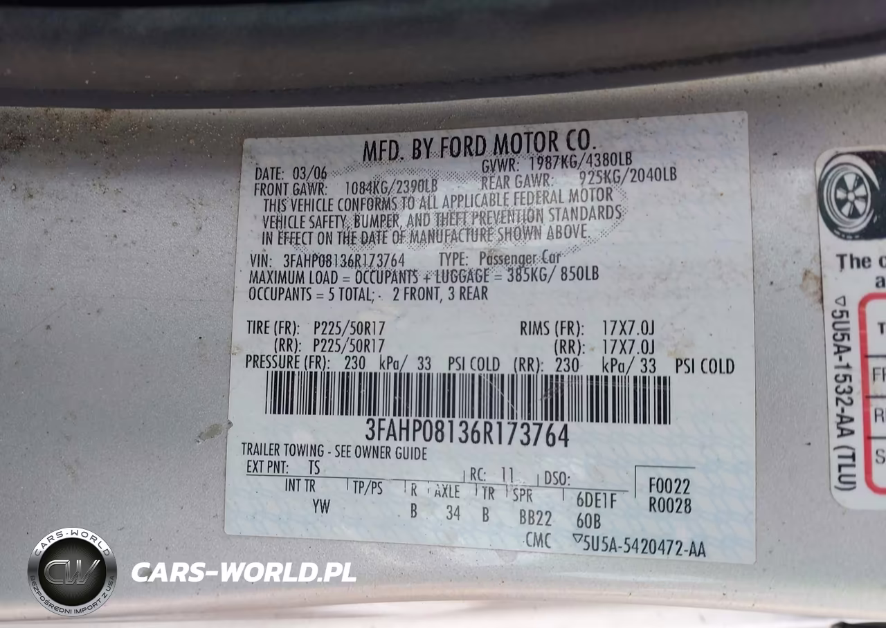 2006 Ford Fusion Sel VIN:3FAHP08136R173764 - 9