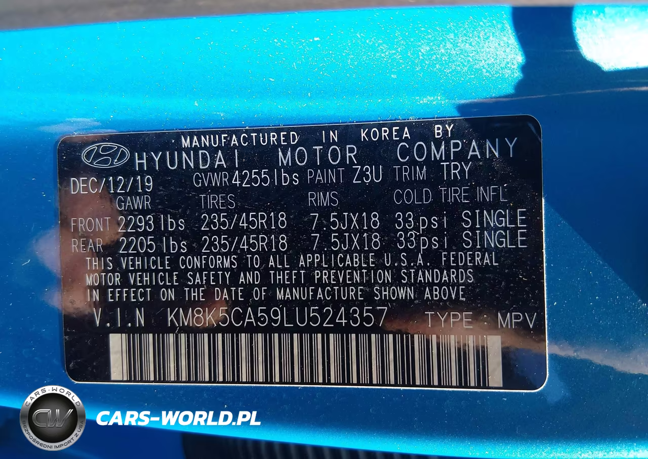 2020 Hyundai Kona Ultimate VIN:KM8K5CA59LU524357 - 9