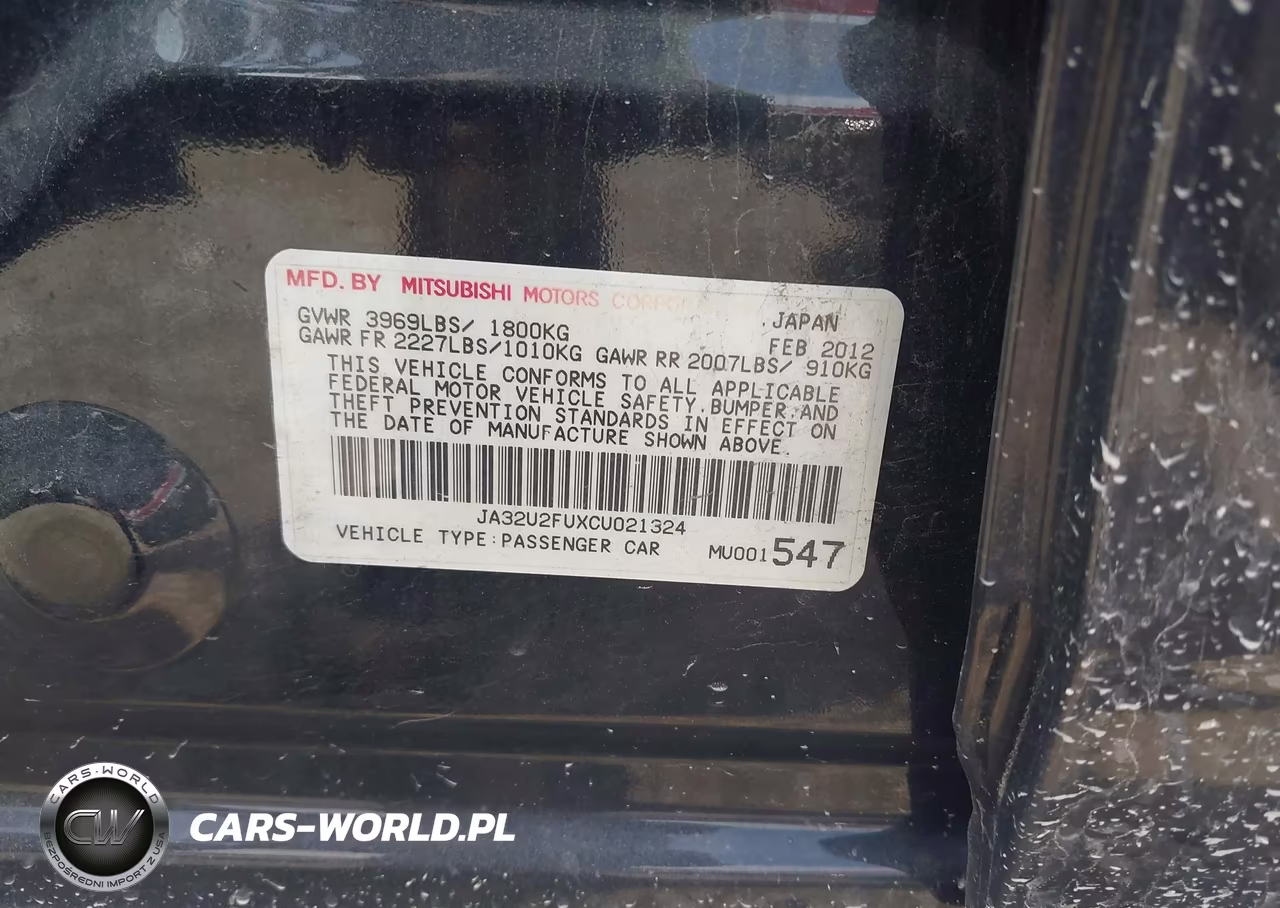2012 Mitsubishi Lancer Es VIN:JA32U2FUXCU021324 - 9