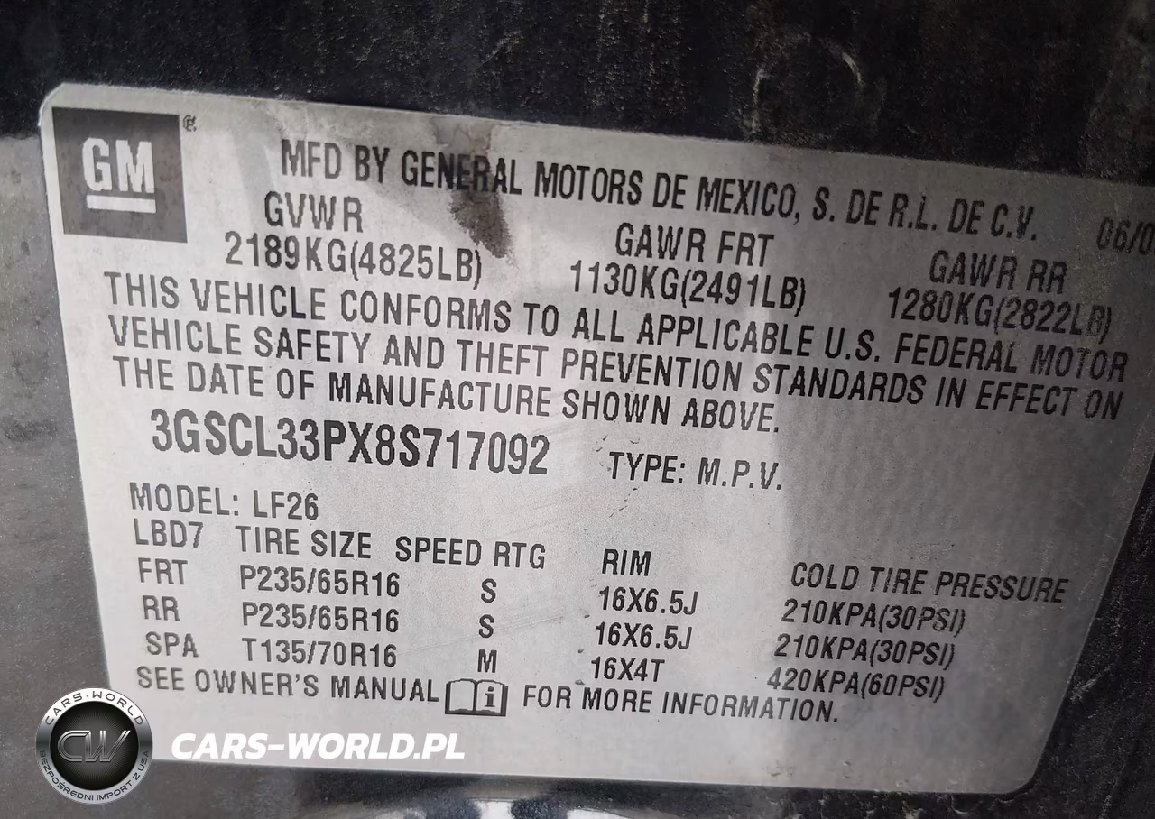 2008 Saturn Vue 4-Cyl Xe VIN:3GSCL33PX8S717092 - 9