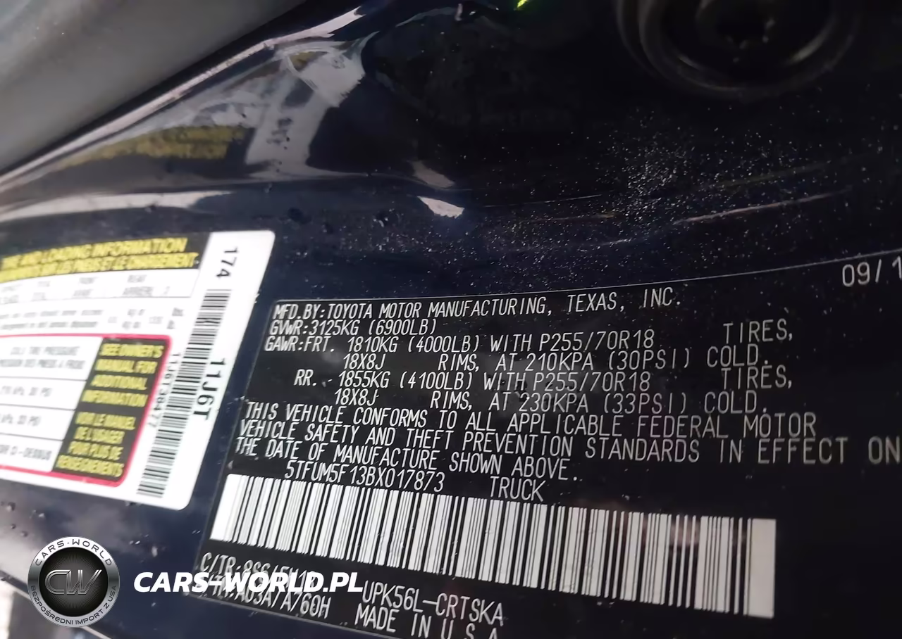 2011 Toyota Tundra Grade 4.6L V8 VIN:5TFUM5F13BX017873 - 9