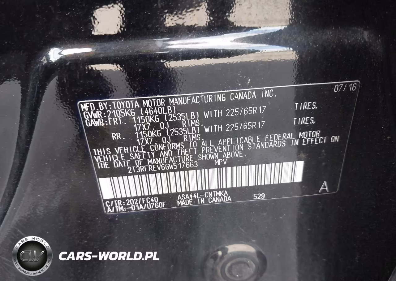 2016 Toyota Rav4 Xle VIN:2T3RFREV6GW517663 - 9