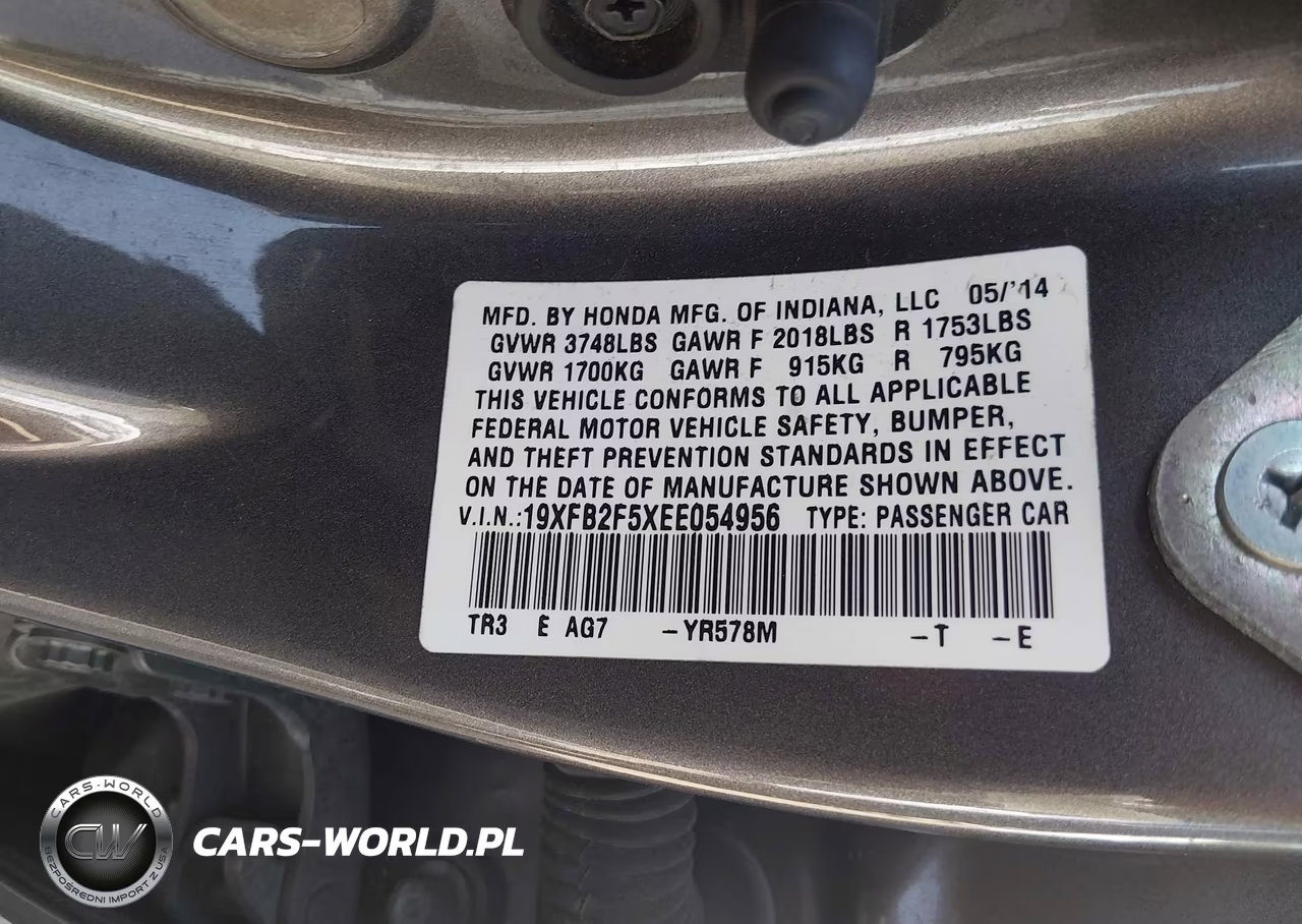 2014 Honda Civic Lx VIN:19XFB2F5XEE054956 - 9