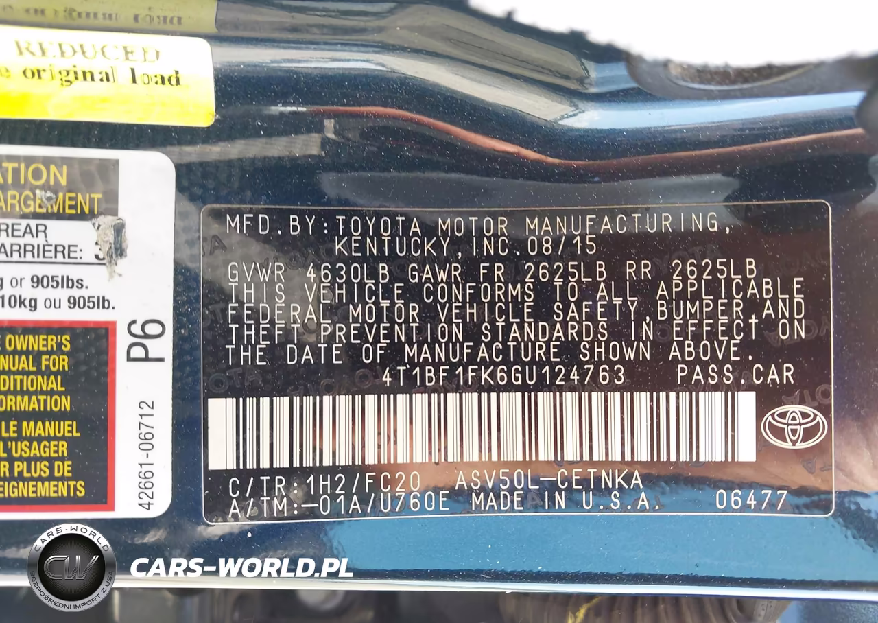 2016 Toyota Camry Le VIN:4T1BF1FK6GU124763 - 9