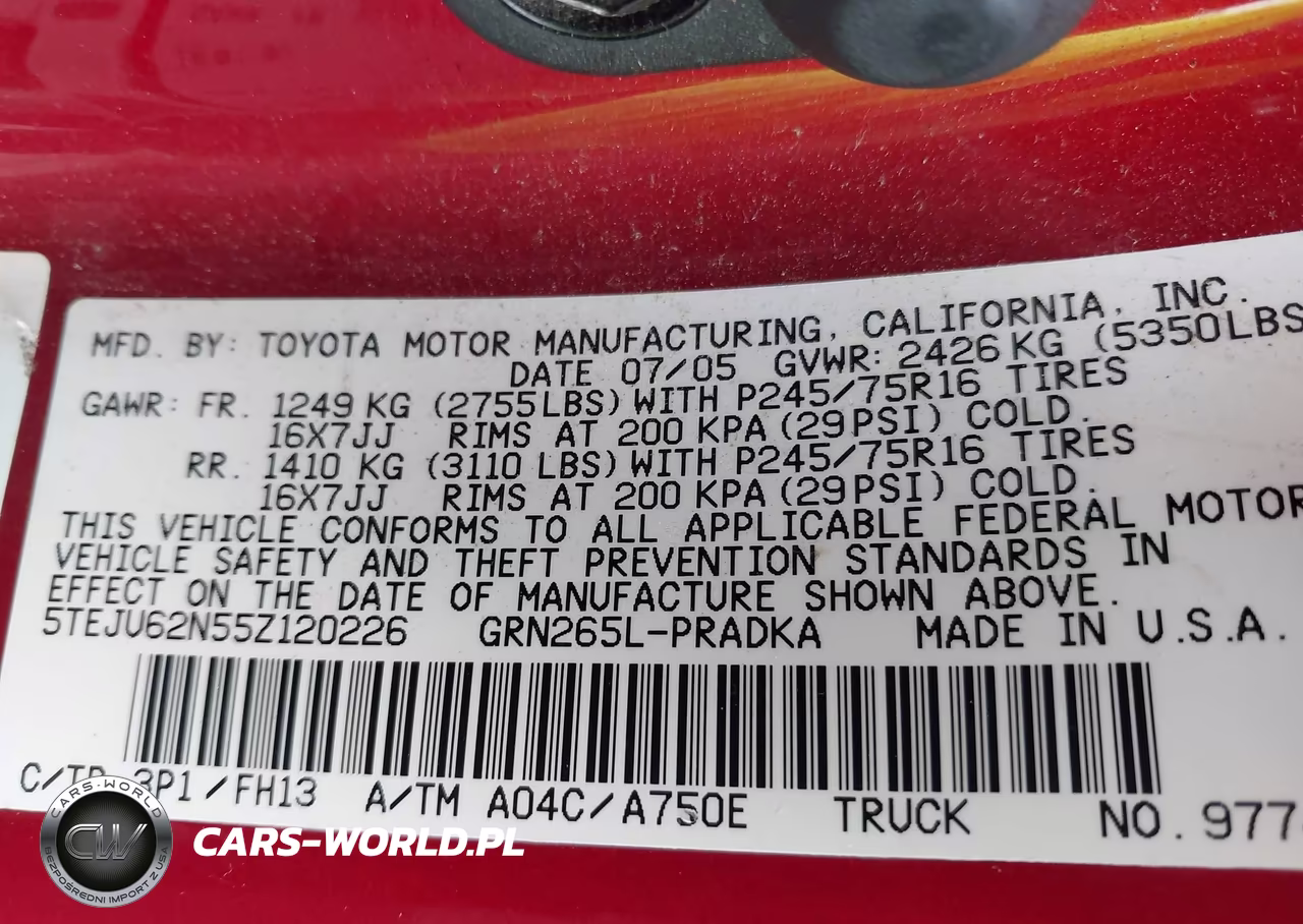 2005 Toyota Tacoma Prerunner V6 VIN:5TEJU62N55Z120226 - 9