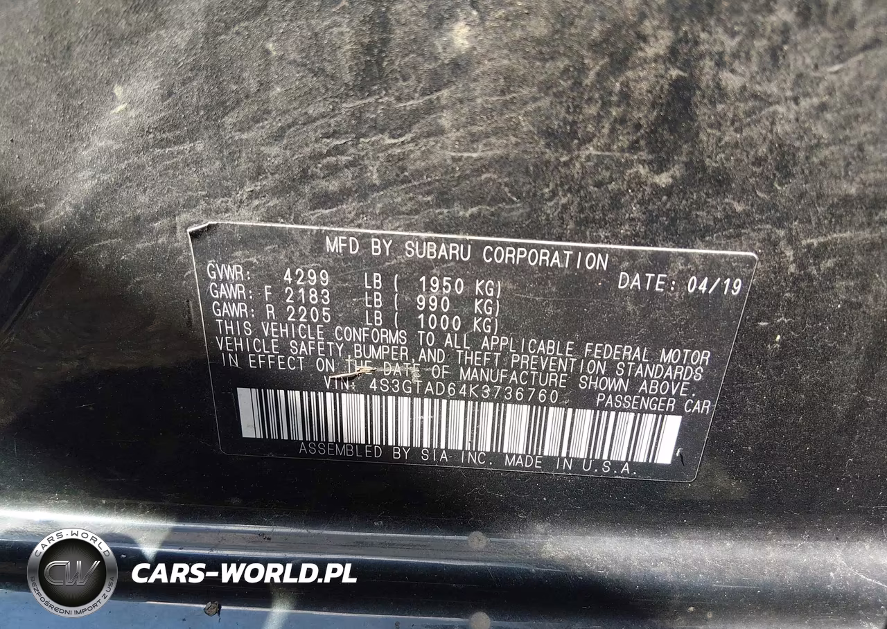 2019 Subaru Impreza 2.0I Premium VIN:4S3GTAD64K3736760 - 9