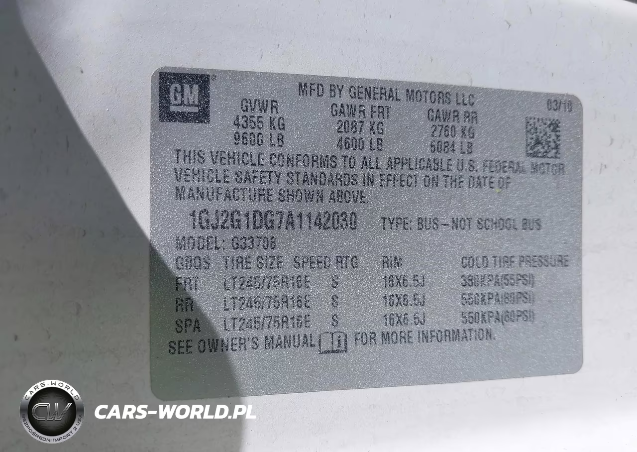 2010 GMC Savana 3500 Lt VIN:1GJ2G1DG7A1142030 - 9
