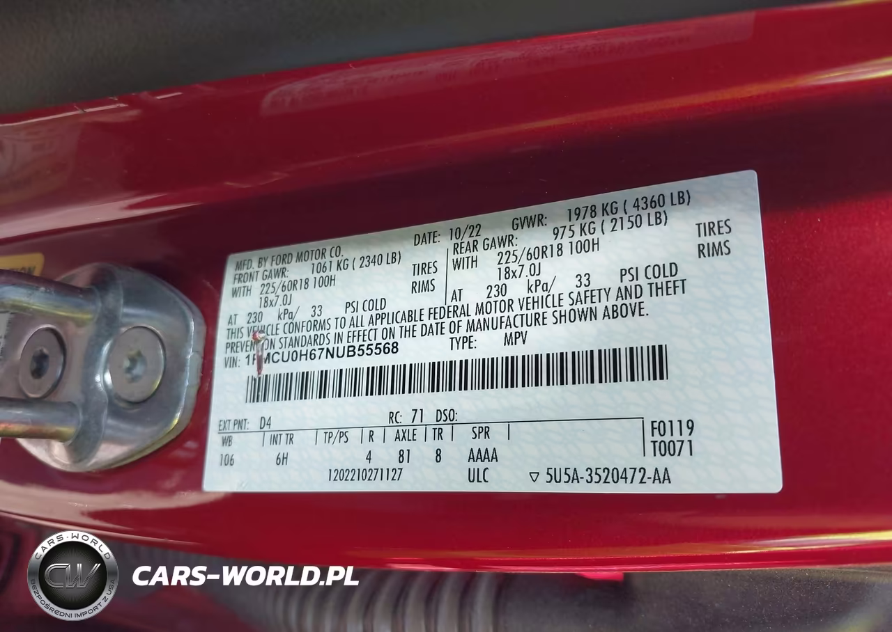 2022 Ford Escape Sel VIN:1FMCU0H67NUB55568 - 9