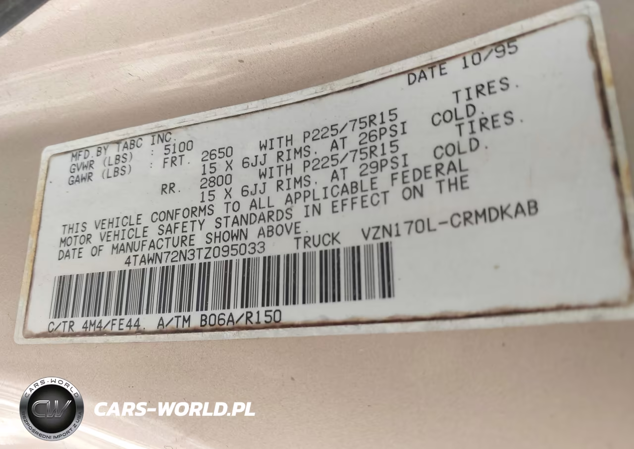 1996 Toyota Tacoma Xtracab VIN:4TAWN72N3TZ095033 - 9