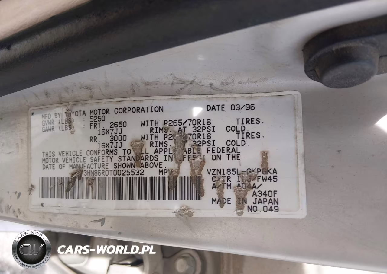 1996 Toyota 4Runner Sr5 VIN:JT3HN86R0T0025532 - 9