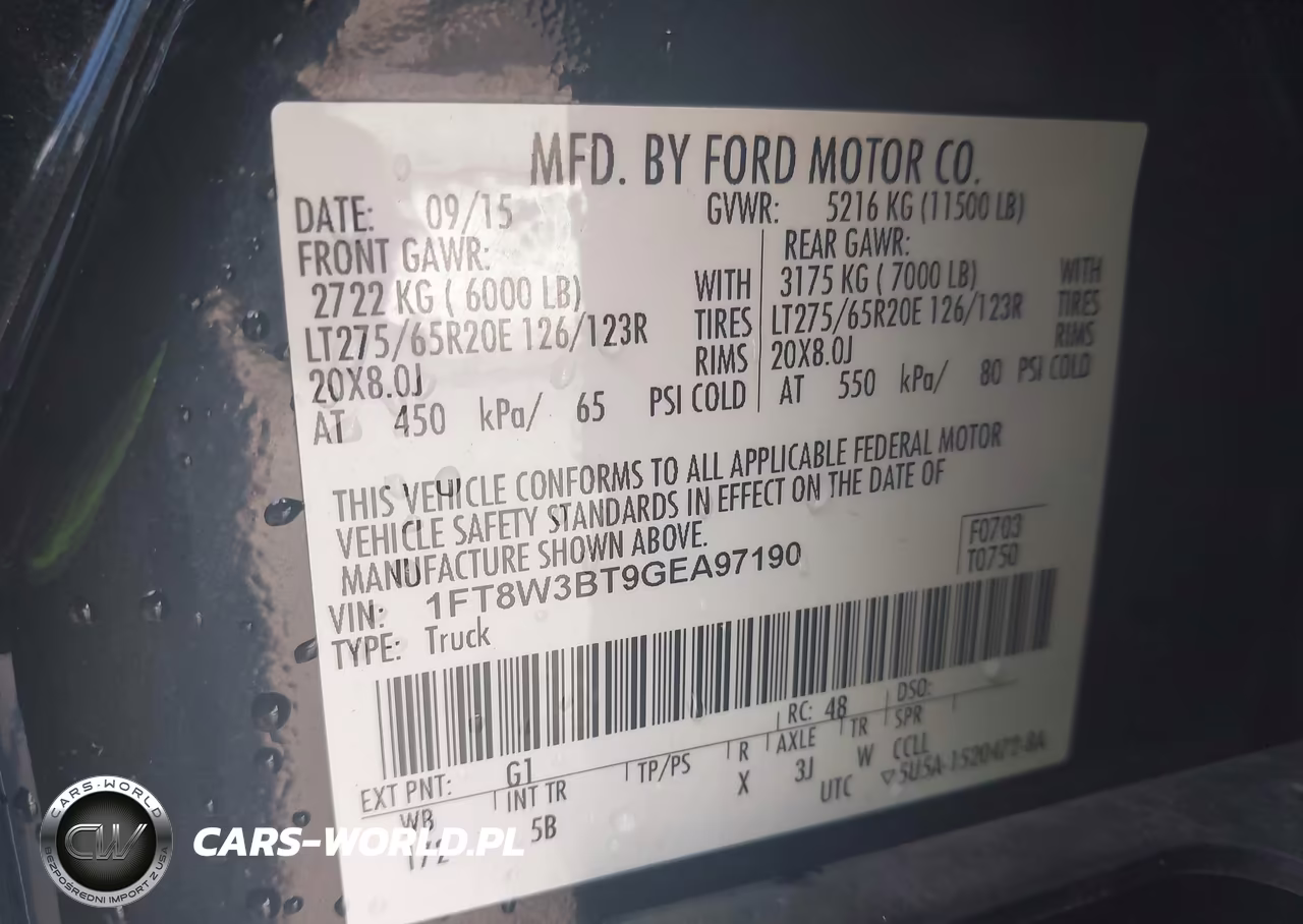 2016 Ford F-350 Lariat VIN:1FT8W3BT9GEA97190 - 8