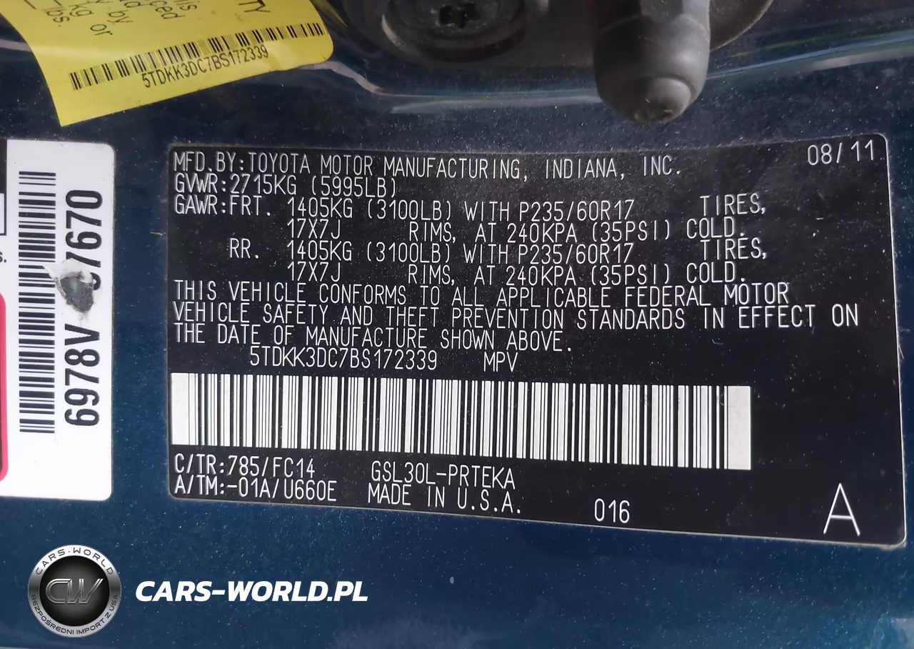 2011 Toyota Sienna Le V6 VIN:5TDKK3DC7BS172339 - 9