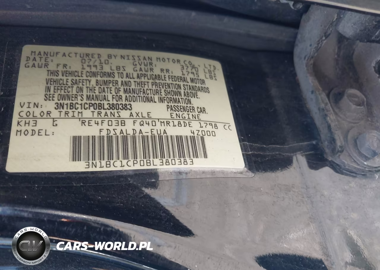 2011 Nissan Versa 1.8S VIN:3N1BC1CP0BL380383 - 9
