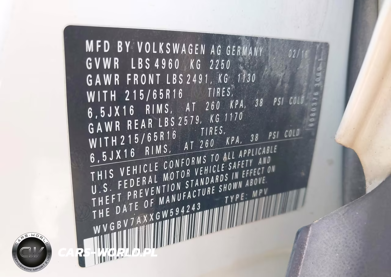 2016 Volkswagen Tiguan S VIN:WVGBV7AXXGW594243 - 9