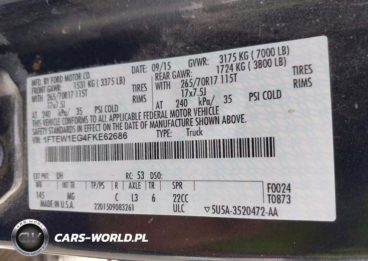 2015 Ford F-150 Xlt VIN:1FTEW1EG4FKE62686 - 9