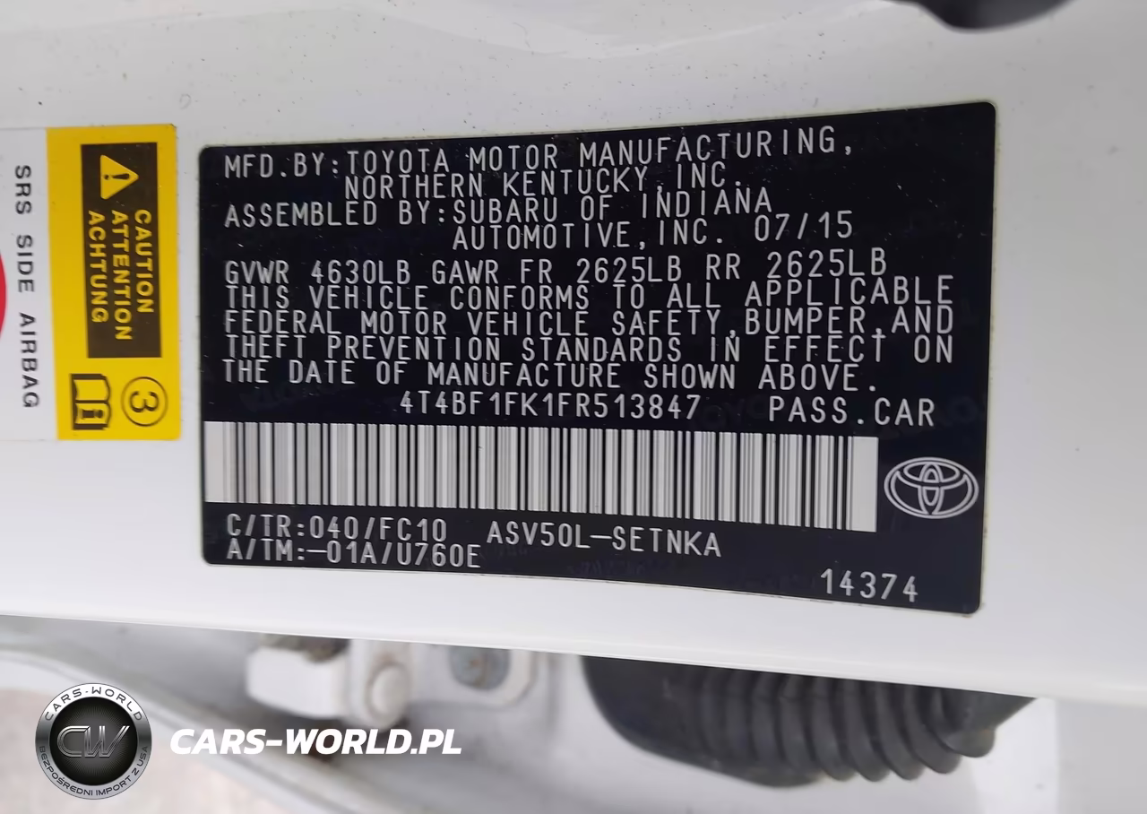 2015 Toyota Camry Le VIN:4T4BF1FK1FR513847 - 9