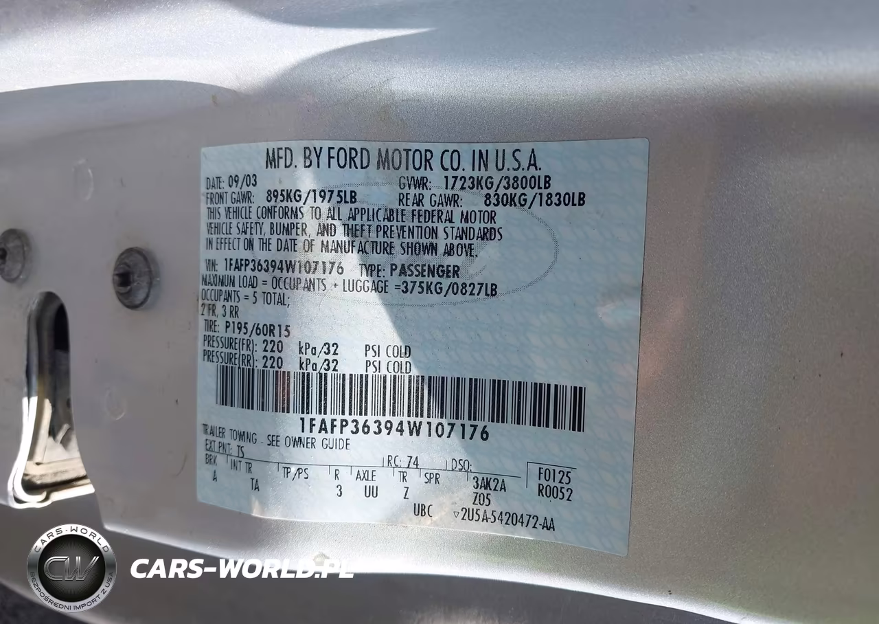 2004 Ford Focus Se VIN:1FAFP36394W107176 - 9
