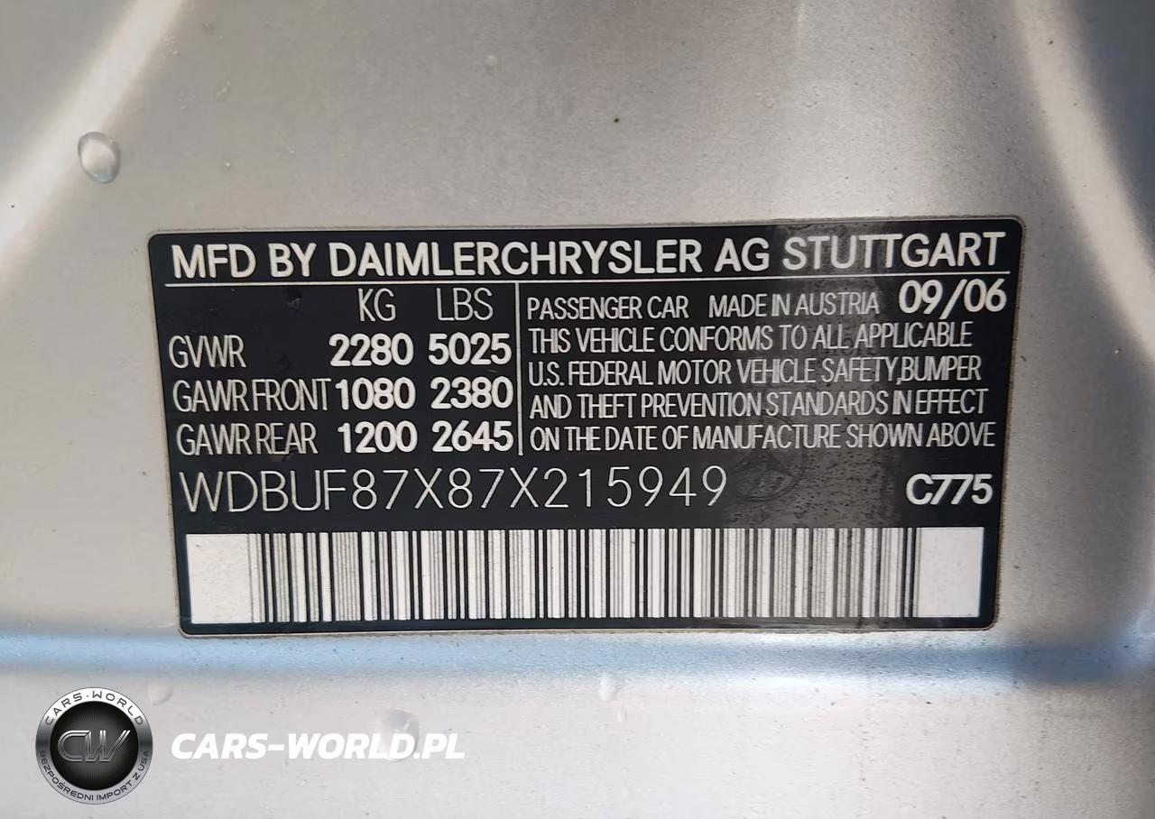 2007 Mercedes-Benz E 350 4Matic VIN:WDBUF87X87X215949 - 9