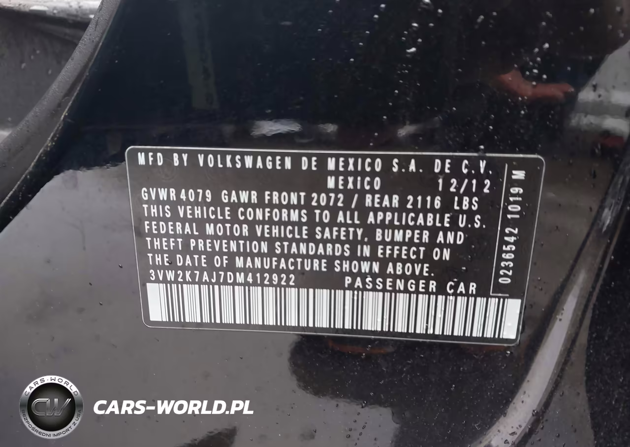 2013 Volkswagen Jetta 2.0L S VIN:3VW2K7AJ7DM412922 - 9