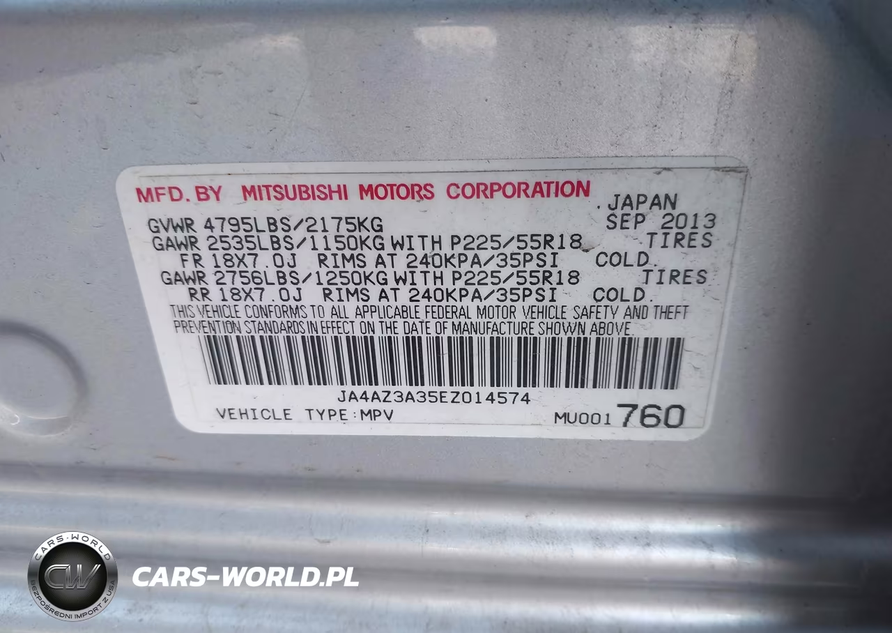 2014 Mitsubishi Outlander Se VIN:JA4AZ3A35EZ014574 - 9