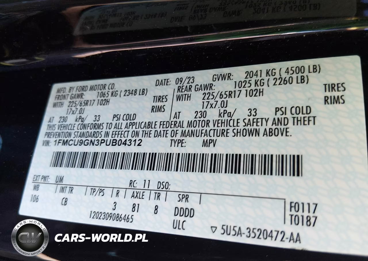 2023 Ford Escape Active VIN:1FMCU9GN3PUB04312 - 6