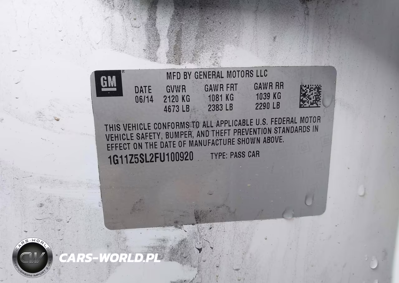 2015 Chevrolet Impala Ls VIN:1G11Z5SL2FU100920 - 9