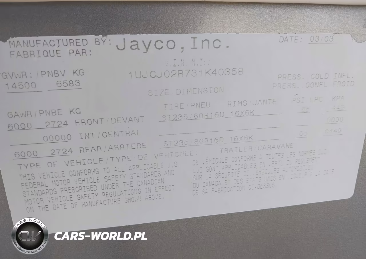 2003 Jayco Legacy 5Th Wheel VIN:1UJCJ02R731K40358 - 9