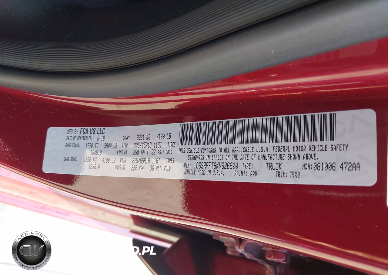 2019 Ram 1500 Big Horn-Lone Star 4X4 5'7 Box VIN:1C6SRFFT8KN626900 - 9
